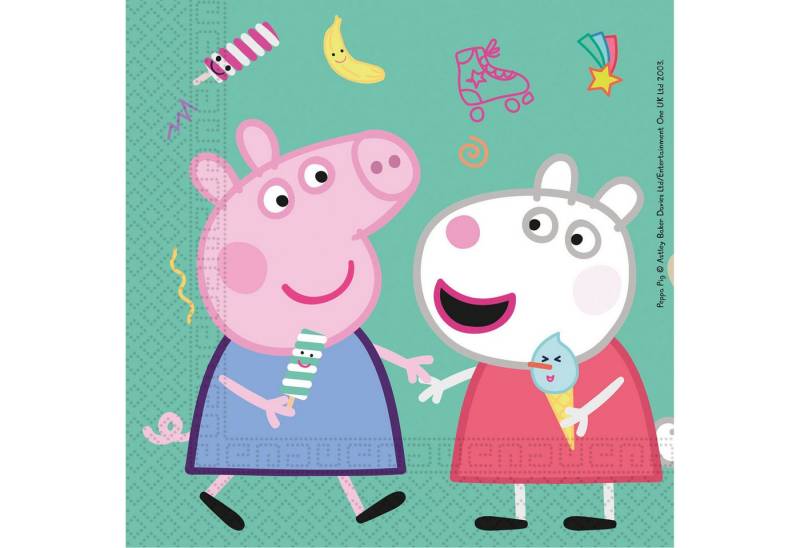 Procos Papierserviette 20 Servietten 2-lagig 33x33cm Peppa Pig Messy Play von Procos