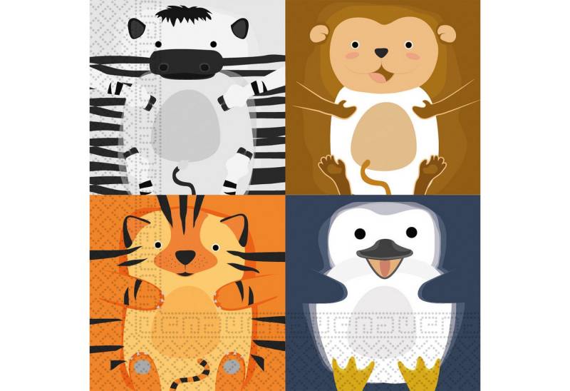 Procos Papierserviette 20 Servietten 2-lagig 33x33cm Zoo Procos Papierserviette 20 Servietten 2-lagig 33x33cm Zoo von Procos