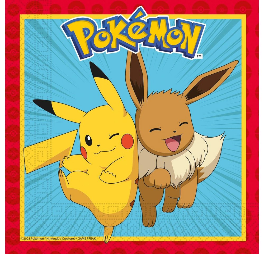 Procos Papierserviette Pokémon - 20 Servietten - ca. 33 x 33 cm - 2-lagig Procos Papierserviette Pokémon - 20 Servietten - ca. 33 x 33 cm - 2-lagig von Procos