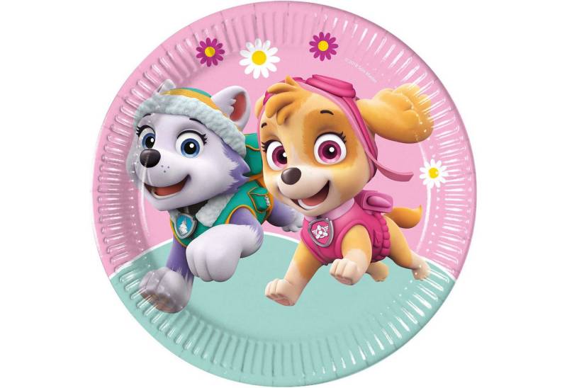 Procos Pappteller 8 FSC Teller Pappe 23 cm / 9 inch Paw Patrol Skye And Everest von Procos