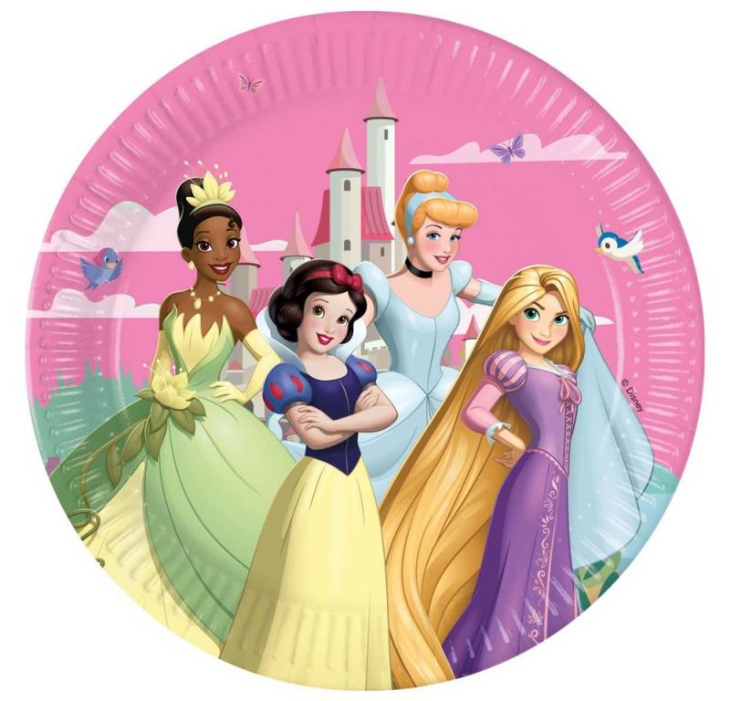 Procos Pappteller Disney Prinzessin - 8 Pappteller - Ø ca. 23 cm von Procos