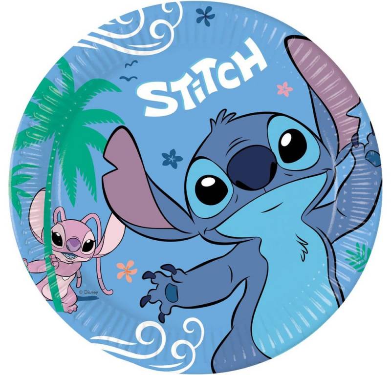 Procos Pappteller Disney Stitch - 8 Partyteller - Ø ca. 23 cm, (8 St) von Procos