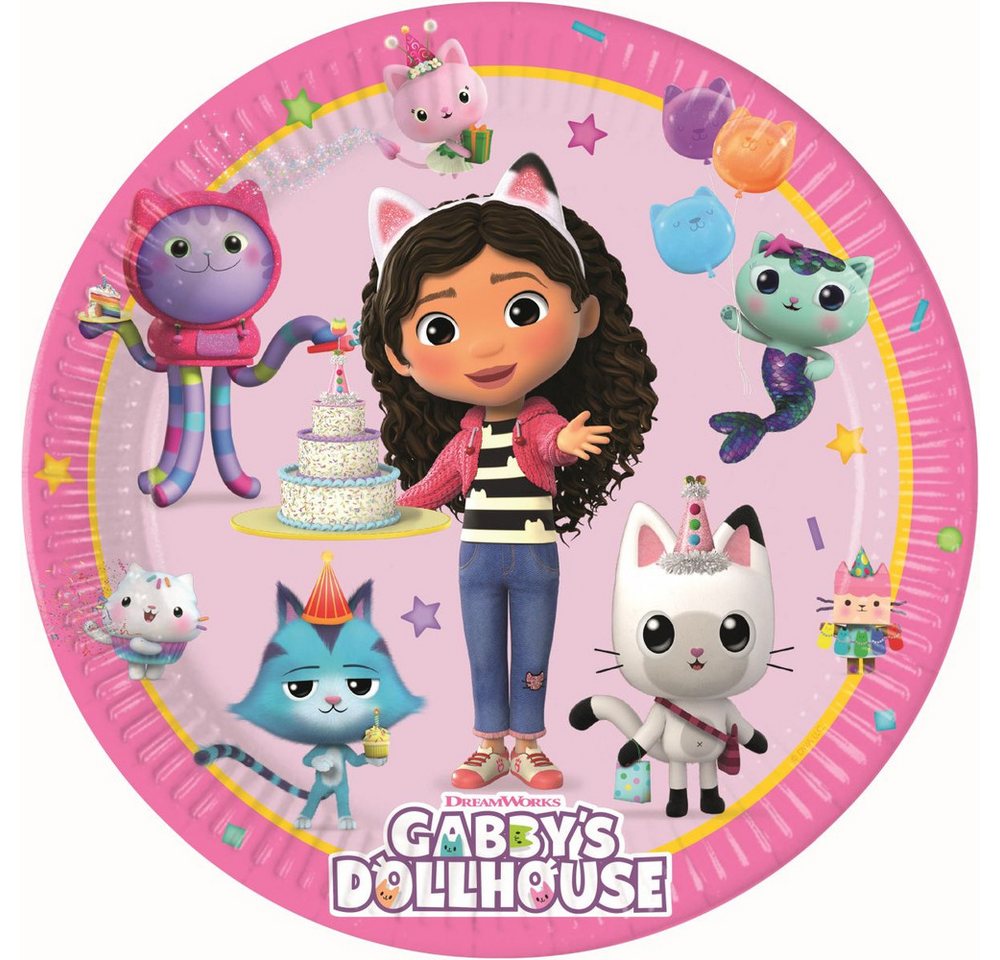 Procos Pappteller Gabby's Dollhouse - 8 Pappteller - Ø ca. 23 cm Procos Pappteller Gabby's Dollhouse - 8 Pappteller - Ø ca. 23 cm von Procos