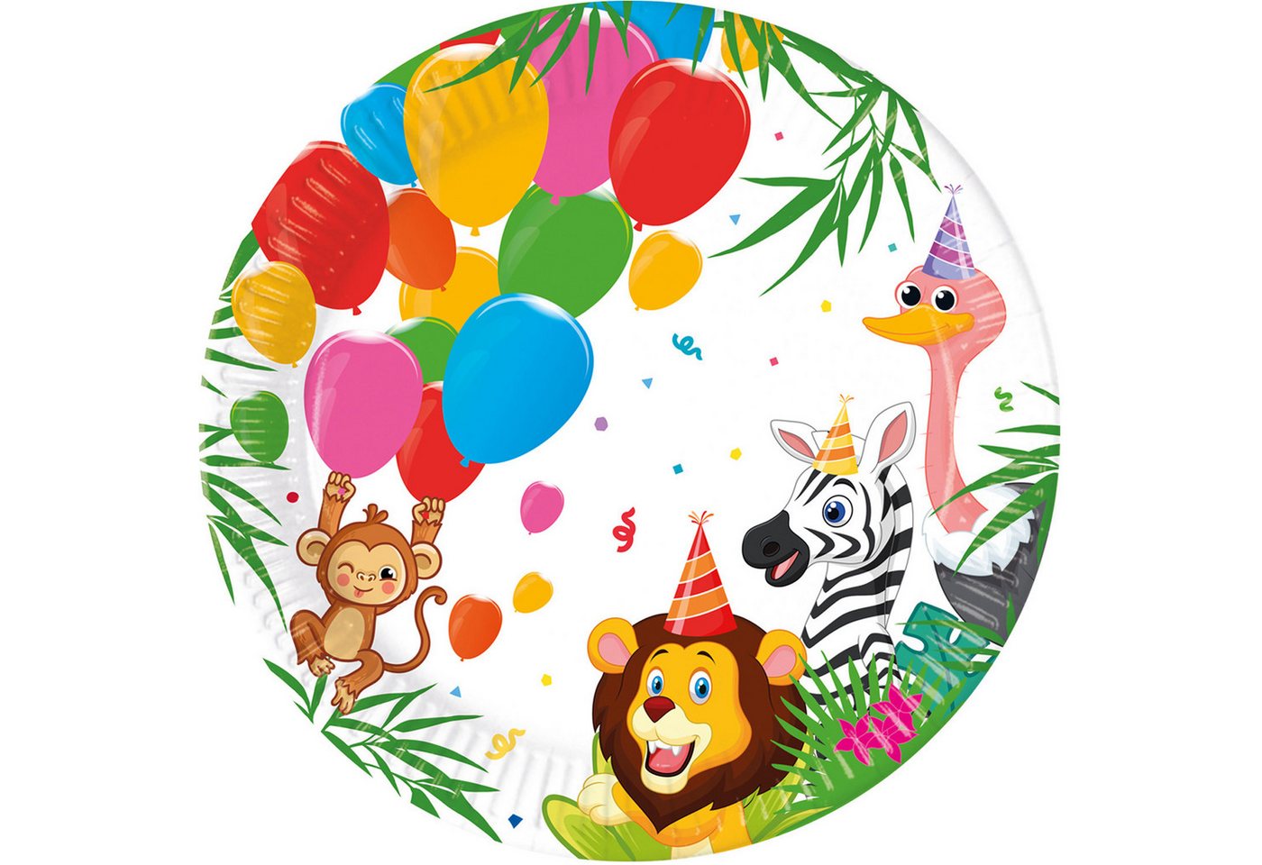 Procos Pappteller Pappteller Dschungeltiere 23 cm ø, 8 Stück FSC Procos Pappteller Pappteller Dschungeltiere 23 cm ø, 8 Stück FSC von Procos