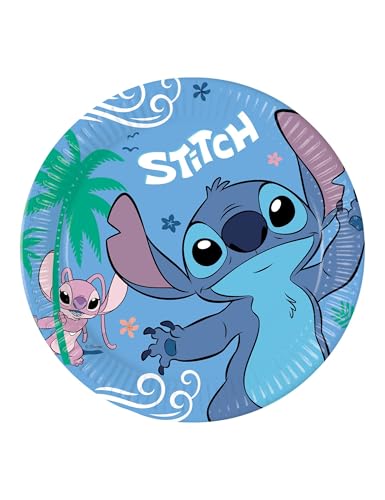 Procos Stitch Pappteller, 23 cm, 8 Stück, Einweg, Lizenzfigur, blau, rund, Geburtstag, Mottoparty Procos Stitch Pappteller, 23 cm, 8 Stück, Einweg, Lizenzfigur, blau, rund, Geburtstag, Mottoparty von Procos