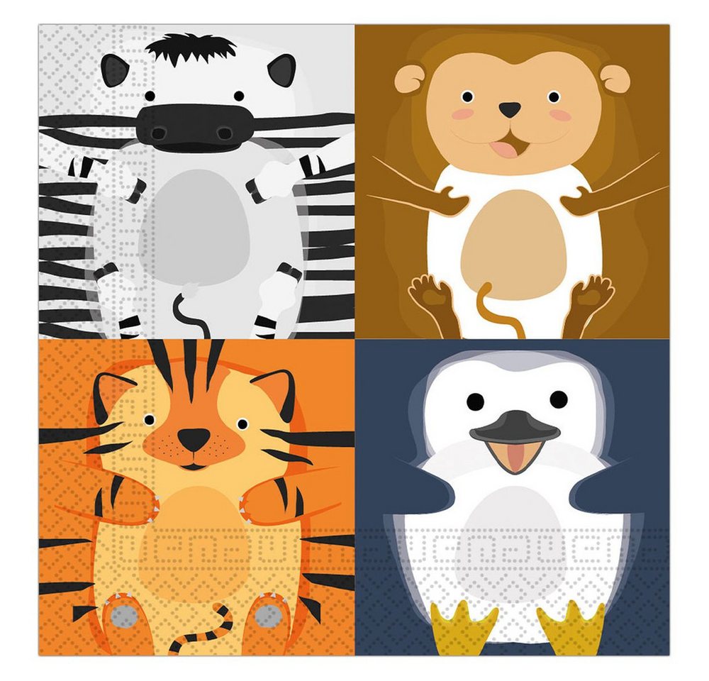 Procos Stoffserviette 20 Servietten - Zootiere - ca. 33 x 33 cm Procos Stoffserviette 20 Servietten - Zootiere - ca. 33 x 33 cm von Procos