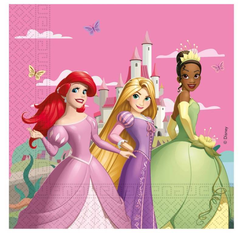 Procos Stoffserviette Disney Prinzessin - 20 Servietten - ca. 33 x 33 cm von Procos
