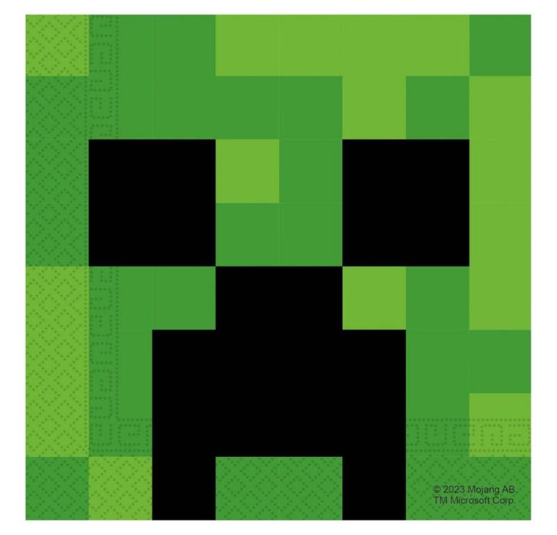 Procos Stoffserviette Minecraft - 20 Servietten - ca. 33 x 33 cm von Procos