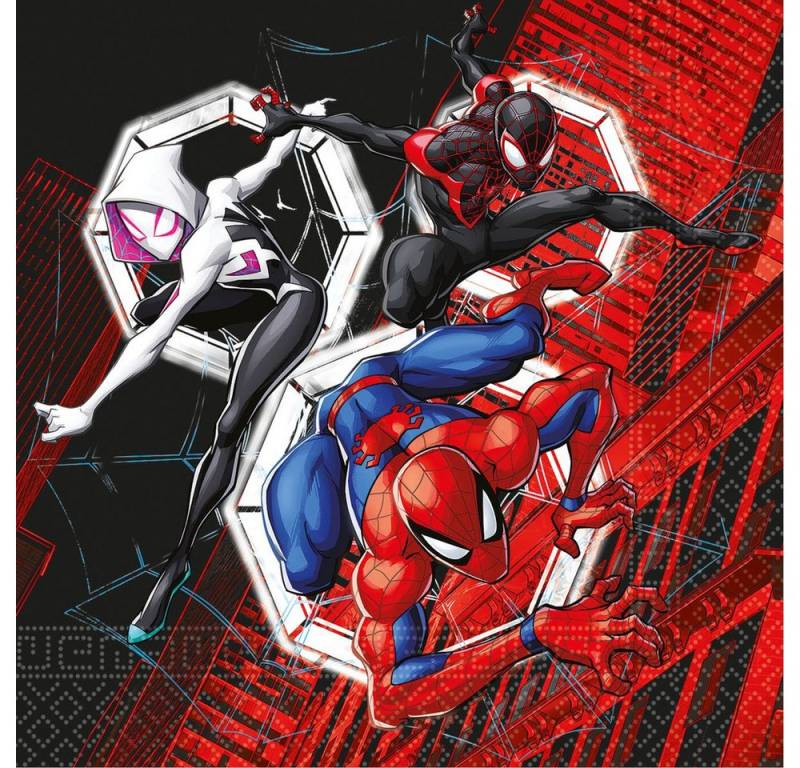Procos Stoffserviette Spider-Man - 20 Servietten - ca. 33 x 33 cm von Procos