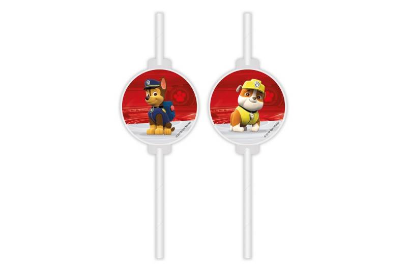 Procos Trinkhalme 4 Trinkhalme Medallion Pappe Paw Patrol Ready For Action, 22 cm von Procos