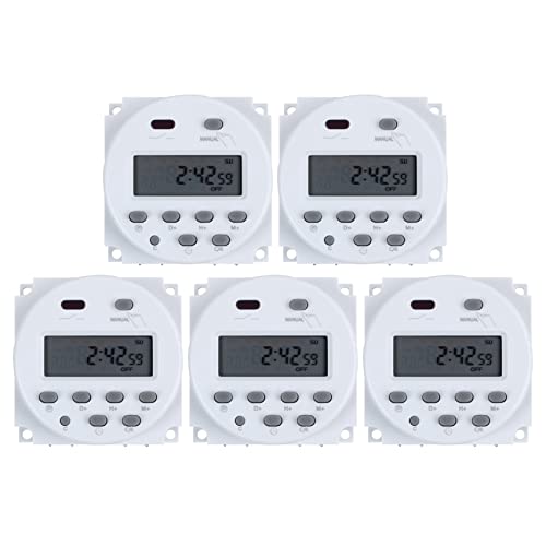 5 x programmierbarer Timer-Schalter, Gleichstrom, 12 V, digital, LCD, 16 A von Procter