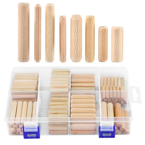 240 Stück Holzdübel-Set 1/4 3/8 5/16 Zoll Dübelstangen Stifte mit konischem Ende mit abgeschrägter Winkelrille Holzklammern für Reparatur Ersatz Möbel Holzbearbeitung DIY Handwerk 240 Stück Holzdübel-Set 1/4 3/8 5/16 Zoll Dübelstangen Stifte mit konischem Ende mit abgeschrägter Winkelrille Holzklammern für Reparatur Ersatz Möbel Holzbearbeitung DIY Handwerk von Prodcyc