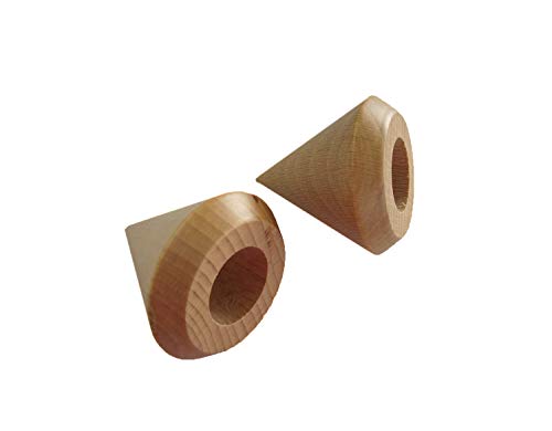 2 Endstücke KEGEL Holz, für Gardinenstangen Ø 20 mm, natur lasiert von Prodecoshop