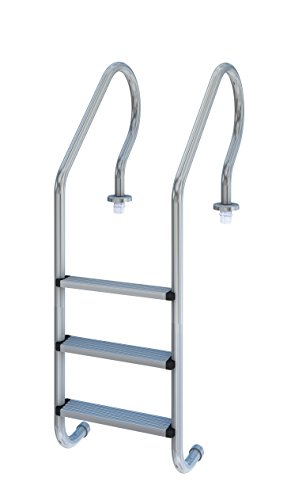 Productos QP - Poolleiter 3 Stufen, Leiter, Leiter aus Edelstahl, mit Verankerungen und Polstern, Leiterbreite 500 mm von Productos QP