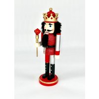 Nussknackersoldat Red & Silver Glitter Jacke Mit Juwel 15 "Holznussknacker von ProductsPlus1