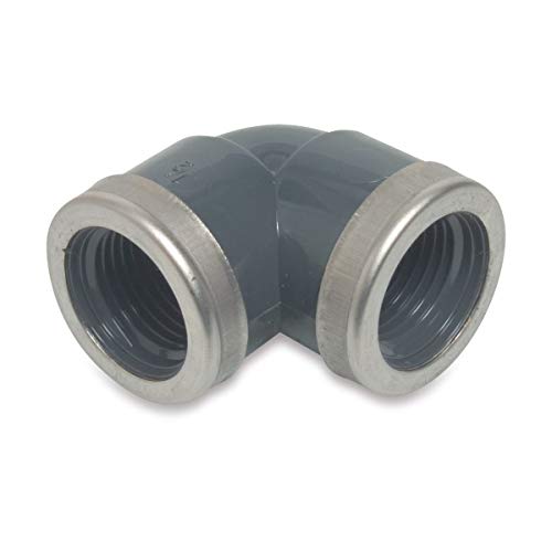 Profec BV0100350 - Winkel verstärkt 90° PVC-U Innengewinde x Innengewinde 1/2 x 3/4 Zoll - reduziert von Profec