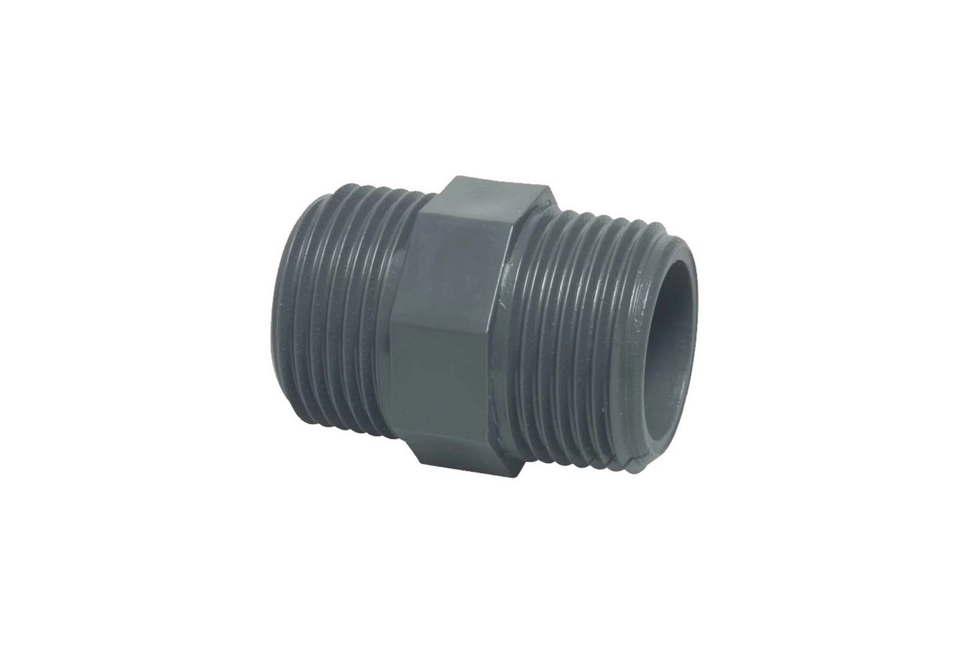 Profec Gewindefitting Doppelnippel mit Achtkant, PVC-U, beidseitig AG - 10 bar, grau, 2 Zoll Profec Gewindefitting Doppelnippel mit Achtkant, PVC-U, beidseitig AG - 10 bar, grau, 2 Zoll von Profec