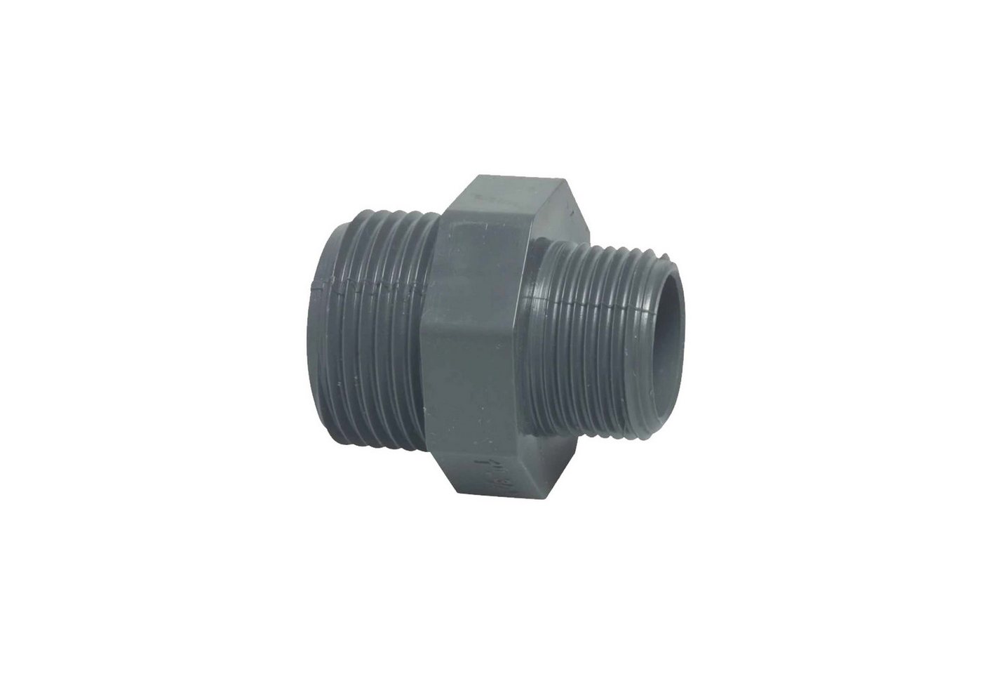 Profec Gewindefitting Doppelnippel reduziert, PVC-U, AG x AG - 10 bar, grau, 3 Zoll AG x 2 Zoll AG Profec Gewindefitting Doppelnippel reduziert, PVC-U, AG x AG - 10 bar, grau, 3 Zoll AG x 2 Zoll AG von Profec