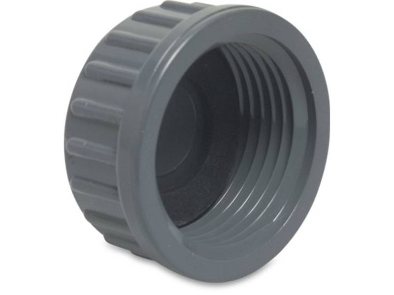 Profec Gewindefitting Gewindekappe PVC-U - 10 bar, grau, 1 1/2 Zoll IG von Profec