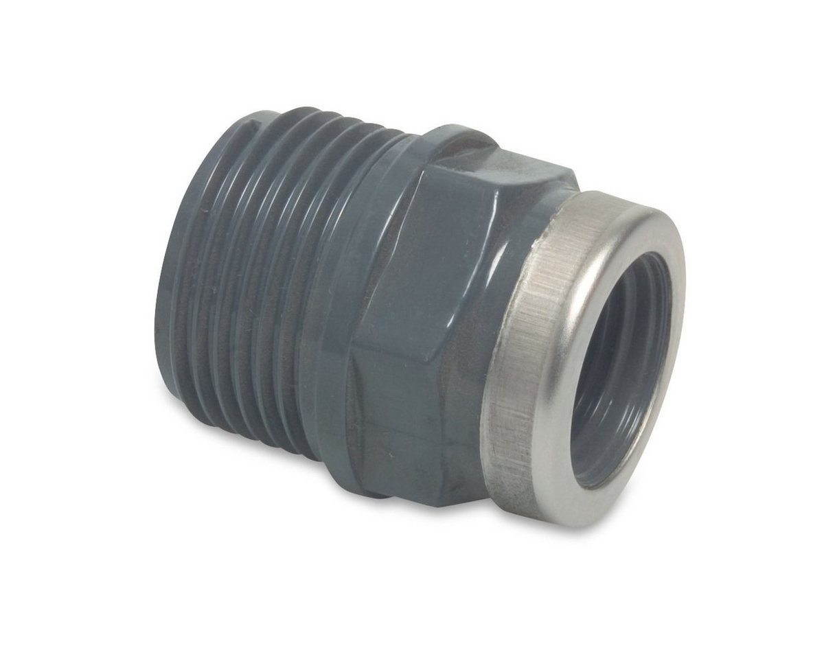 Profec Gewindefitting Reduzierstück verstärkt, PVC-U, AG x IG - 10 bar, grau, 1 1/2 Zoll AG x 3/4 Zoll IG Profec Gewindefitting Reduzierstück verstärkt, PVC-U, AG x IG - 10 bar, grau, 1 1/2 Zoll AG x 3/4 Zoll IG von Profec