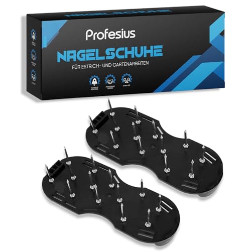 Profesius Nagelschuhe - 1 Paar Universal Estrichschuhe für Bodenausgleichsmasse - Ohne Abdrücke auf Epoxidharz & Bodenfarbe - Universalgröße - Für Rasenbelüftung geeignet von Profesius