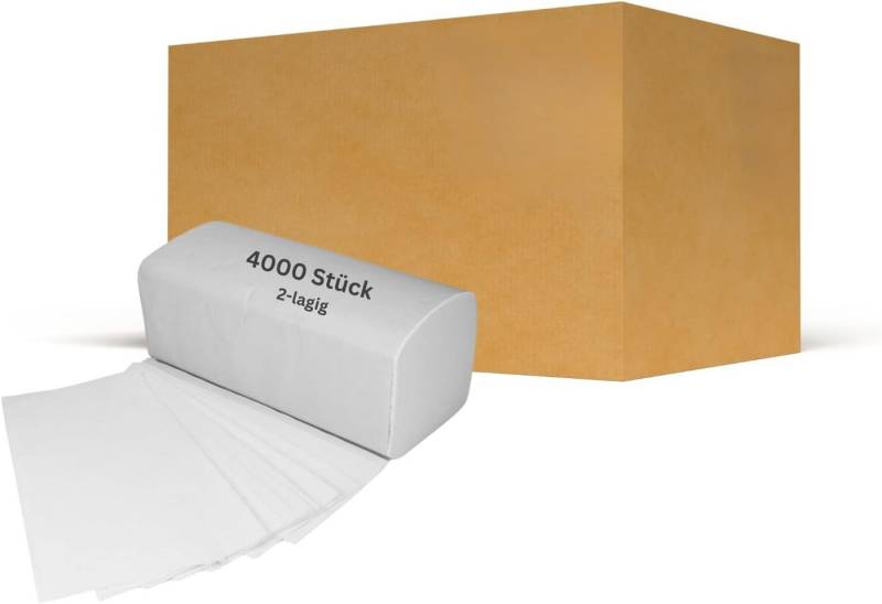 Professional Comfy Clean Papierhandtuch Papierhandtücher 25 x 21 ca. 4000 Blätter, 2-lagig weiß (4000-St) von Professional Comfy Clean