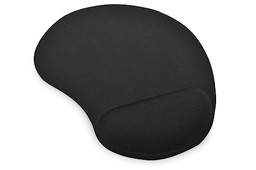 ednet 64020, Mauspad mit Handballenauflage, Polyester + PU + PU Gel, 225 x 180 x 3 mm, Farbe: schwarz von ednet