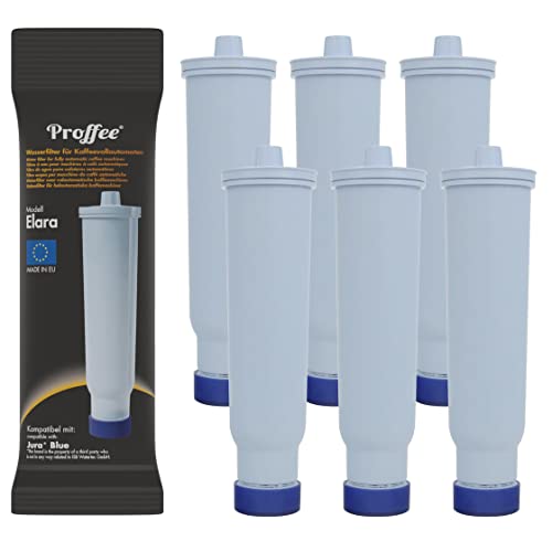 Proffee Elara | 6 x Wasserfilter kompatibel mit Jura Blue Filterpatrone 71311 71312 für einige ENA, GIGA und IMPRESSA Modelle von Proffee