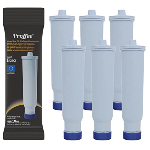 Proffee Elara | 6 x Wasserfilter kompatibel mit Jura Blue Filterpatrone 24228 24231 67007 für ENA, GIGA und IMPRESSA Modelle von Proffee