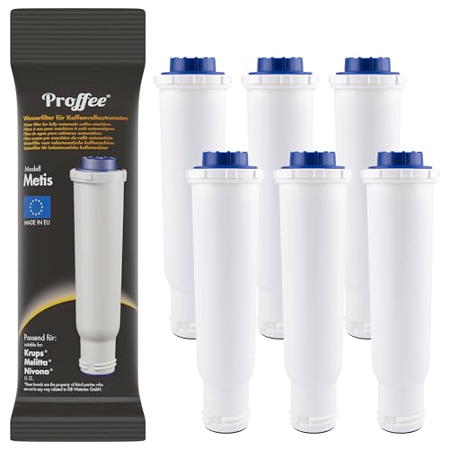 Proffee Metis | 6x Wasserfilter kompatibel mit Krups F088 Aqua Filter System - Melitta Pro Aqua Wasserfilterpatrone - Nivona NIRF700 NIRF 700 Frischwasserfilter für Kaffeevollautomaten Kaffeemaschinen Proffee Metis | 6x Wasserfilter kompatibel mit Krups F088 Aqua Filter System - Melitta Pro Aqua Wasserfilterpatrone - Nivona NIRF700 NIRF 700 Frischwasserfilter für Kaffeevollautomaten Kaffeemaschinen von Proffee