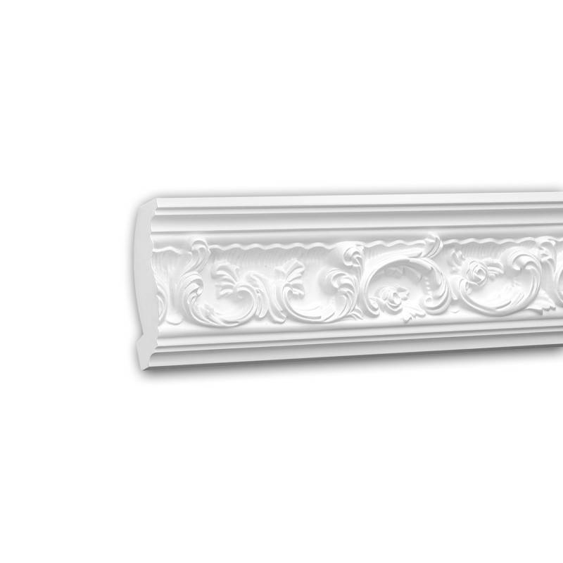 PROFHOME 150124 Eckleiste aus Polyurethan Deckenleiste Stuckleiste 2 m 200 cm x 5,7 cm x 11,5 cm Weiß von Profhome