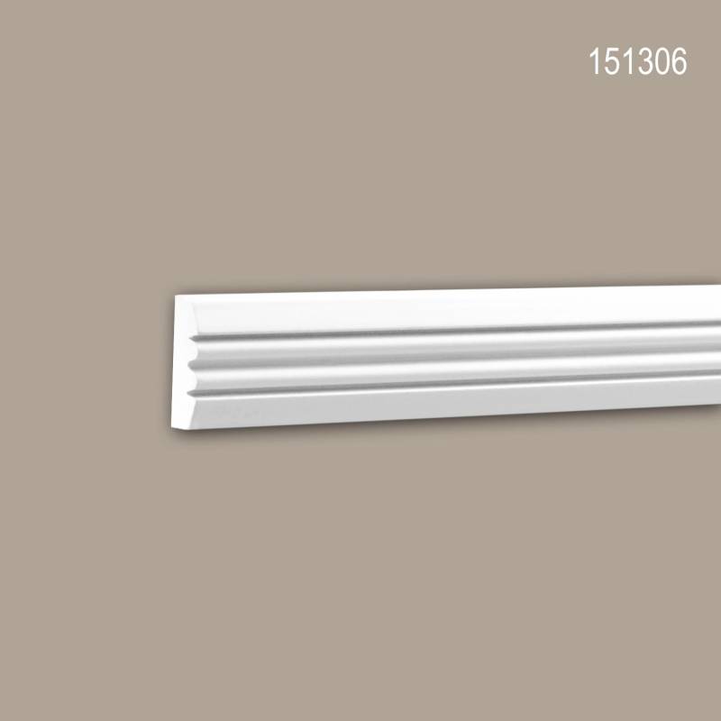 PROFHOME 151306 Wand- und Friesleiste Stuckleiste Zierleiste Wandleiste 2 m 200 cm x 1 cm x 3,1 cm Weiß von Profhome