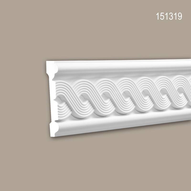 PROFHOME 151319 Wand- und Friesleiste Stuckleiste Zierleiste Wandleiste 2 m 200 cm x 3 cm x 12,4 cm Weiß von Profhome