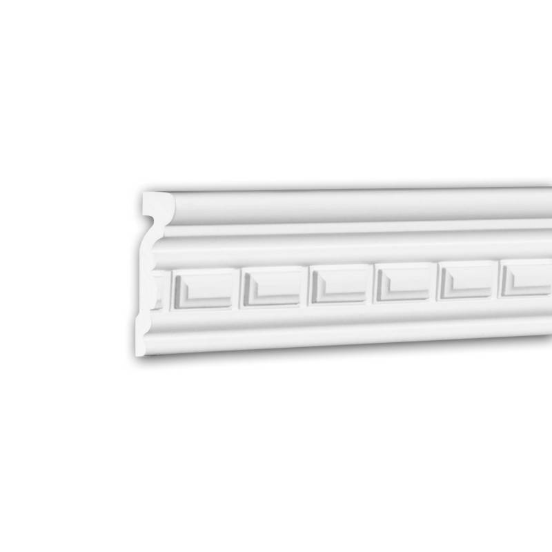 PROFHOME 151331 Wand- und Friesleiste Stuckleiste Zierleiste Wandleiste 2 m 200 cm x 2 cm x 6,7 cm Weiß von Profhome