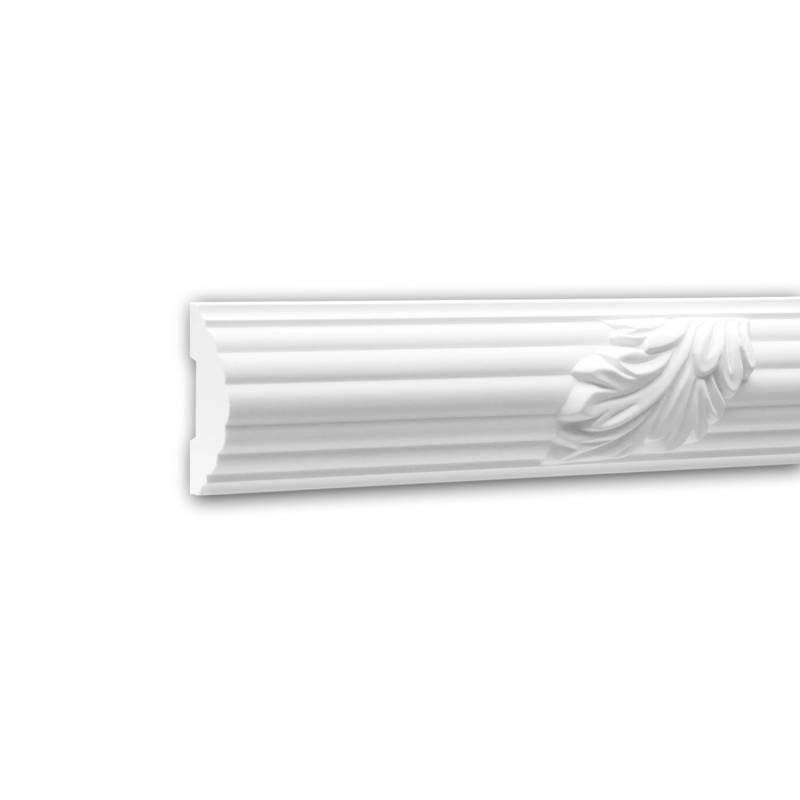PROFHOME 151361F Flexible Wand- und Friesleiste Stuckleiste Zierleiste 2 m 200 cm x 2,9 cm x 5,1 cm Weiß von Profhome