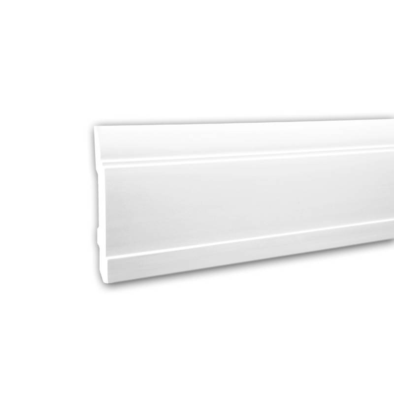 PROFHOME 153102 Sockelleiste Fußleiste Stuckleiste aus Polyurethan 2 m 200 cm x 2,2 cm x 15 cm Weiß von Profhome
