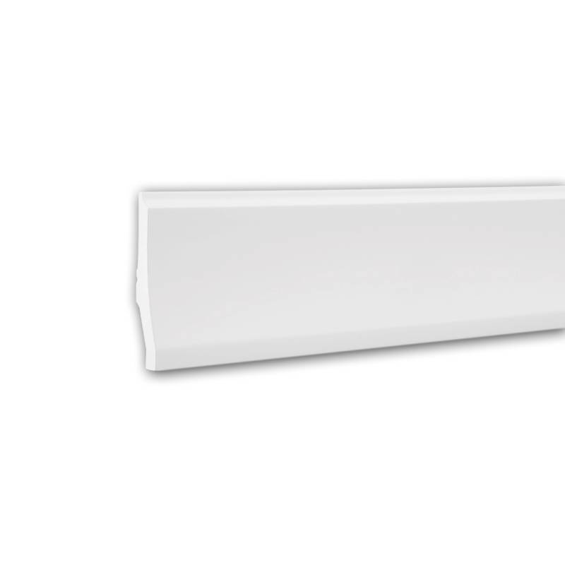 PROFHOME 153104 Sockelleiste Fußleiste Stuckleiste aus Polyurethan 2 m 200 cm x 2,5 cm x 12 cm Weiß von Profhome