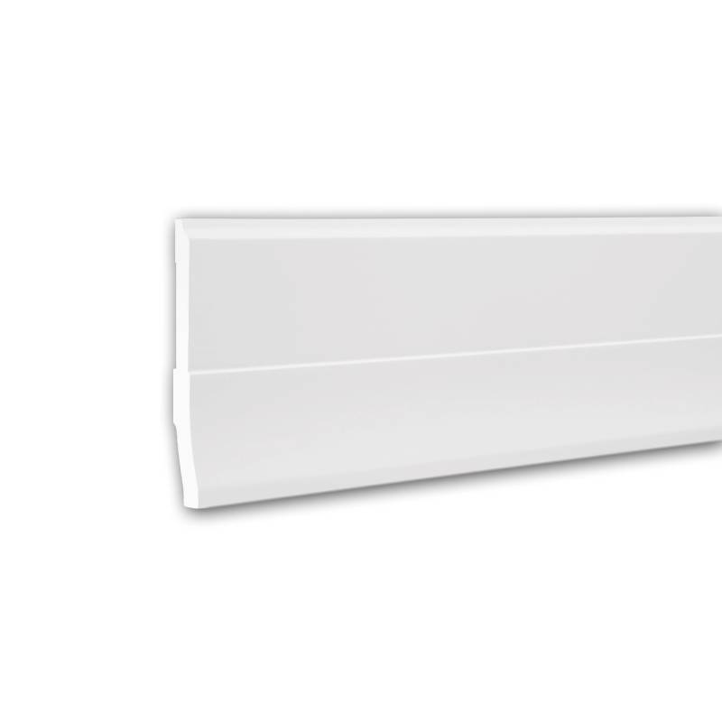 PROFHOME 153105F Flexible Sockelleiste Fußleiste Stuckleiste 2 m 200 cm x 2,4 cm x 16 cm Weiß von Profhome