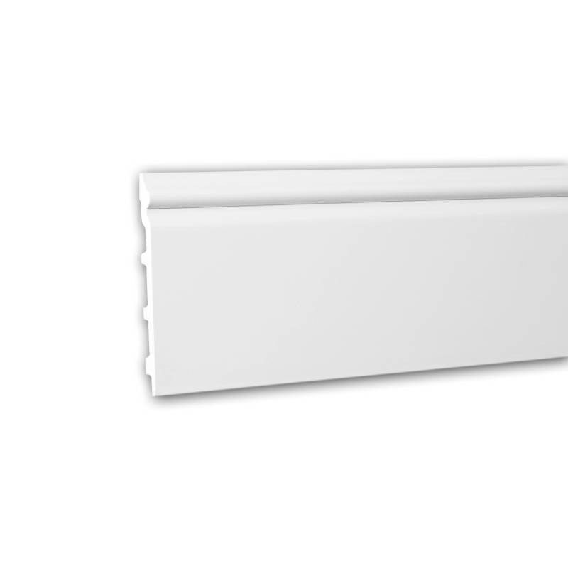 PROFHOME 153110 Sockelleiste Fußleiste Stuckleiste aus Polyurethan 2 m 200 cm x 1,9 cm x 13,8 cm Weiß von Profhome