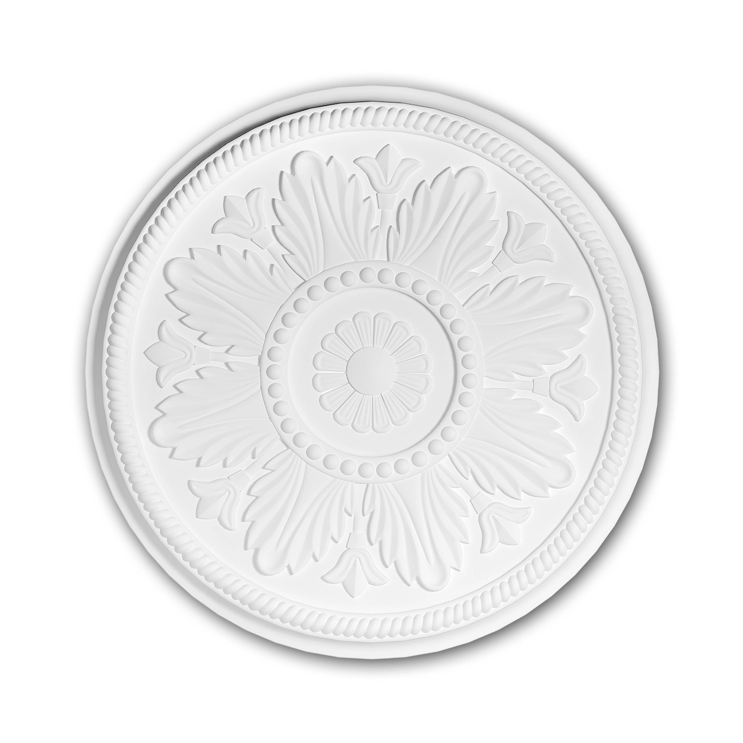 PROFHOME 156033 RoSette aus Polyurethan Stuck DeckenroSette Zierelement 46 cm 46 cm x 5,5 cm Weiß PROFHOME 156033 RoSette aus Polyurethan Stuck DeckenroSette Zierelement 46 cm 46 cm x 5,5 cm Weiß von Profhome