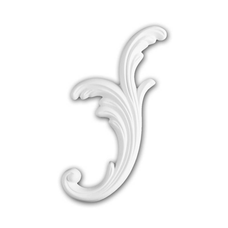 PROFHOME 160011 Zierelement dekoratives Element Stuckdekor aus Polyurethan 13,4 cm x 27,0 cm x 1,5 cm Weiß von Profhome