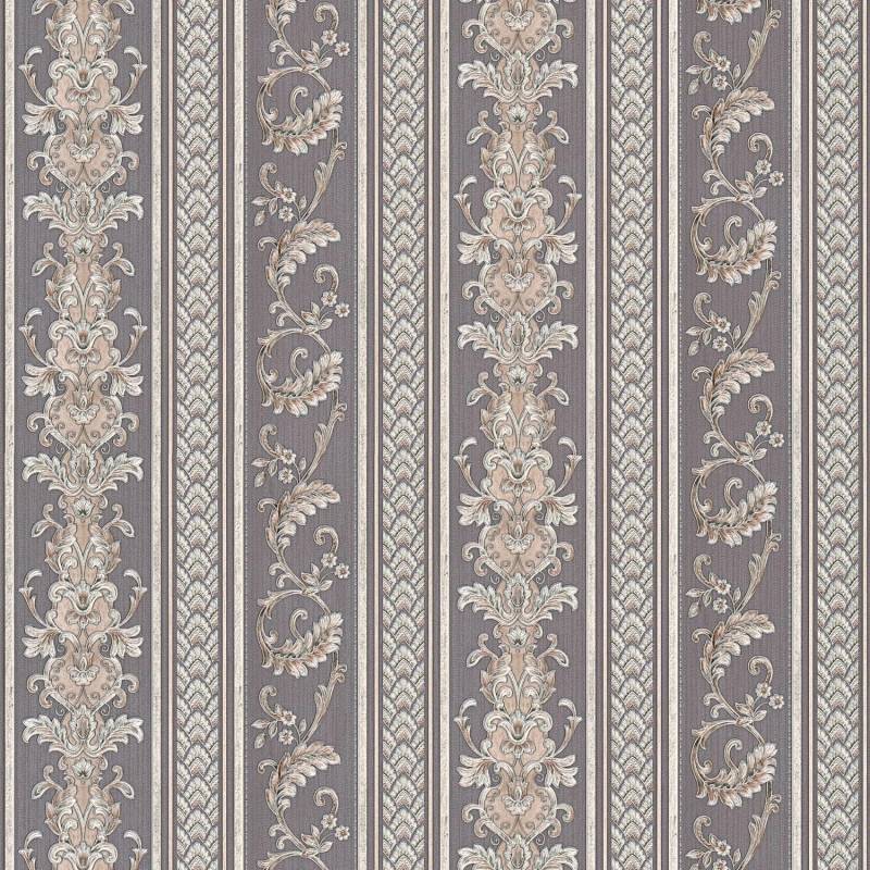 PROFHOME 335475-GU Barock Tapete Streifen Matt Silber Grau 0,53 m x 10,05 m 5,33 m2 Silber von Profhome