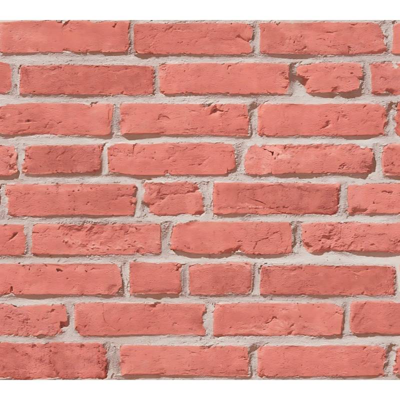 PROFHOME 355811-GU Stein Kacheln Tapete Natur Matt Rot Beige 0,53 m x 10,05 m 5,33 m2 Rot von Profhome