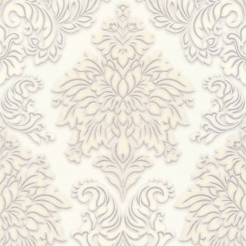 PROFHOME 368982-GU Barock Tapete Ornament glänzend Weiß Silber Beige 0,53 m x 10,05 m 5,33 m2 Weiß PROFHOME 368982-GU Barock Tapete Ornament glänzend Weiß Silber Beige 0,53 m x 10,05 m 5,33 m2 Weiß von Profhome