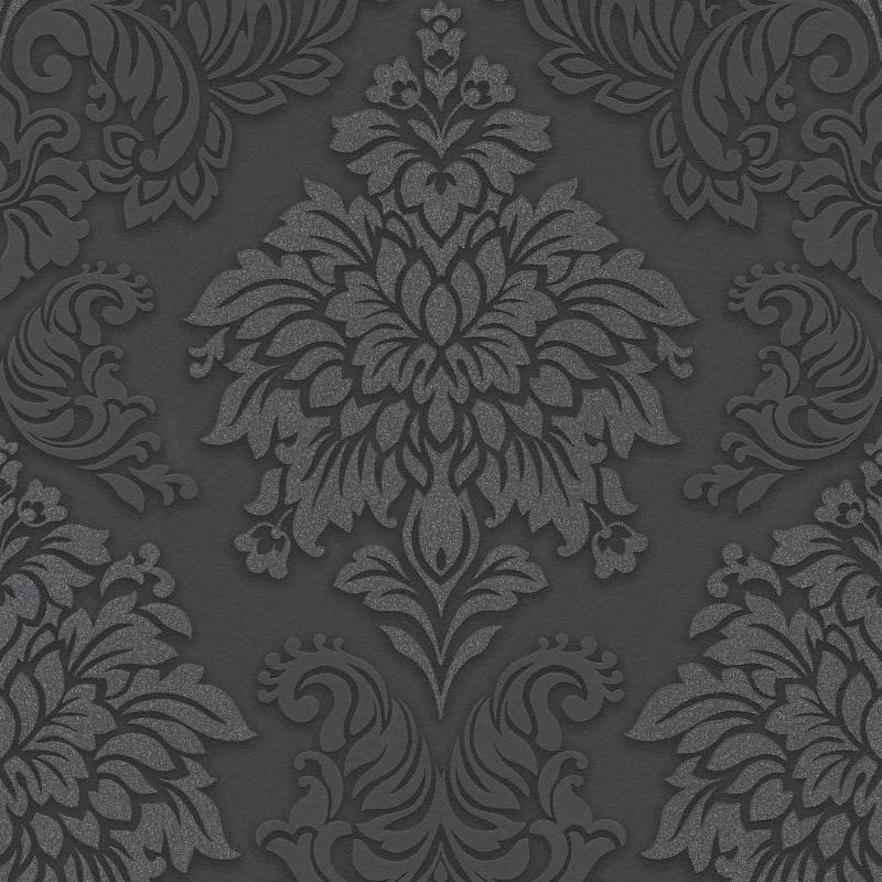 PROFHOME 368984-GU Barock Tapete Ornament glänzend Schwarz Silber Grau 0,53 m x 10,05 m 5,33 m2 Schwarz PROFHOME 368984-GU Barock Tapete Ornament glänzend Schwarz Silber Grau 0,53 m x 10,05 m 5,33 m2 Schwarz von Profhome