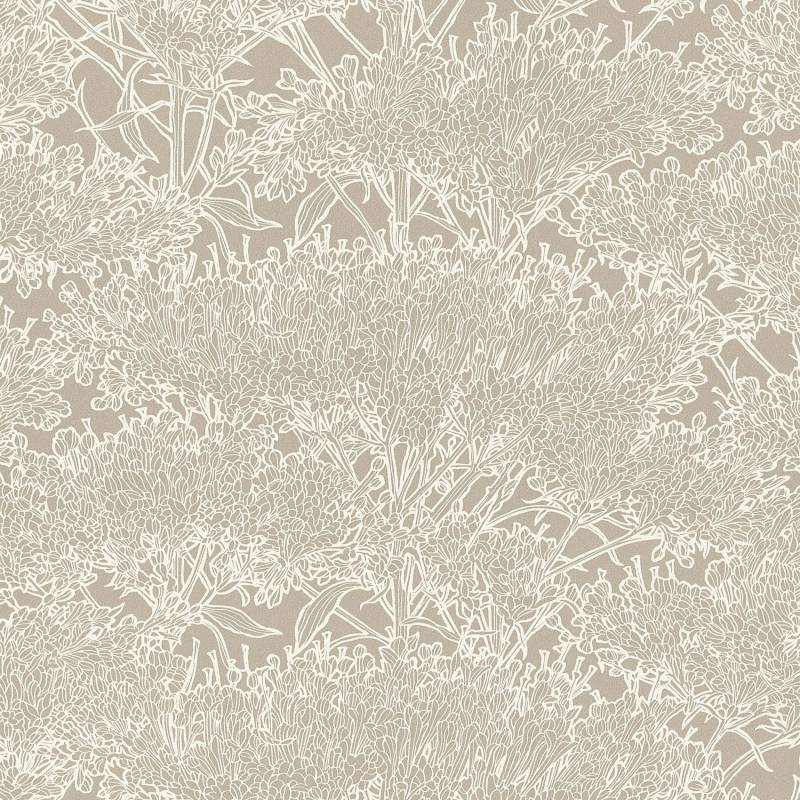 PROFHOME 369724-GU Natur Tapete Floral Matt Grau Silber Beige 0,53 m x 10,05 m 5,33 m2 Grau von Profhome