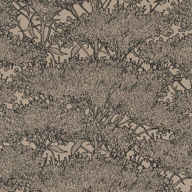PROFHOME 369725-GU Natur Tapete Floral Matt Braun Grau Beige 0,53 m x 10,05 m 5,33 m2 Braun von Profhome