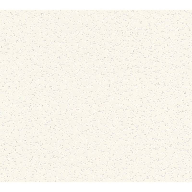 PROFHOME 372651-GU Natur Tapete Floral Matt Weiß Silber 0,53 m x 10,05 m 5,33 m2 Weiß von Profhome
