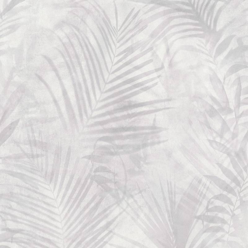 PROFHOME 374115-GU Natur Tapete Palmen Matt Grau Weiß Creme 0,53 m x 10,05 m 5,33 m2 Grau von Profhome