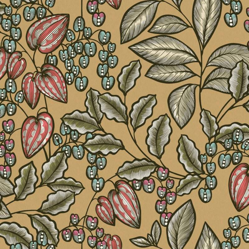 PROFHOME 377544-GU Blumen Tapete Floral Matt Gelb Grün Blau 0,53 m x 10,05 m 5,33 m2 Gelb von Profhome